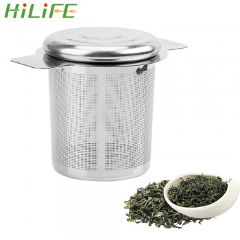 HILIFE with 2 Handles Tea Infusers Basket  Reusable  Fine Mesh Tea Strainer  Lid Tea and Coffee Filters Stainless Steel