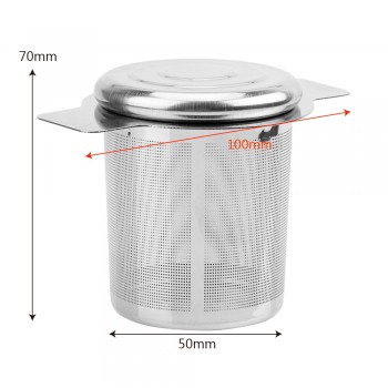 HILIFE with 2 Handles Tea Infusers Basket  Reusable  Fine Mesh Tea Strainer  Lid Tea and Coffee Filters Stainless Steel