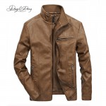 DAVYDAISY 2019 High Quality PU Leather Jackets Men Autumn Solid Stand Collar Fashion Men Jacket Jaqueta Masculina 5XL DCT-245