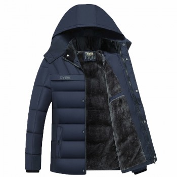 drop shipping Winter Jacket Men -20 Degree Thicken Warm Parkas Hooded Coat Fleece Mans Jackets Outwear Jaqueta Masculina LBZ31