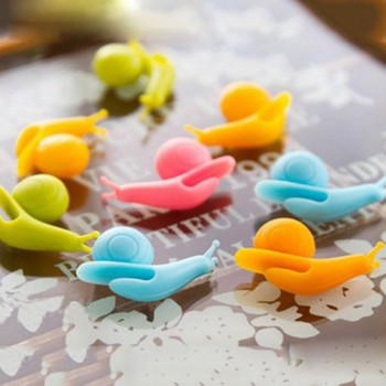 1 Set/5 Pcs Cute Party Cup Distinguishing Clips Snail Silicone Tea Bag Hanging Tea Merchants Small Cute Gifts