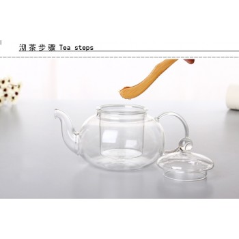 High quality Heat Resistant Glass Flower Tea Pot,Practical Bottle Flower TeaCup Glass Teapot with Infuser Tea Leaf Herbal Coffee