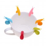 6pcs Silicone Tea Infuser Snail Recognizer Device Tea Bag Hanging Snail Mug Cup Clip Label Party New Year Supplies Color Random