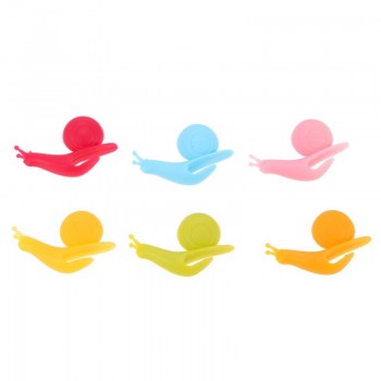 6pcs Silicone Tea Infuser Snail Recognizer Device Tea Bag Hanging Snail Mug Cup Clip Label Party New Year Supplies Color Random