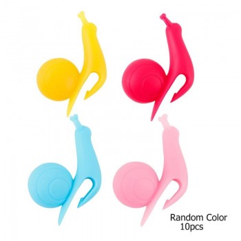 6pcs Silicone Tea Infuser Snail Recognizer Device Tea Bag Hanging Snail Mug Cup Clip Label Party New Year Supplies Color Random