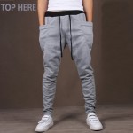 Casual Men Pants Unique Big Pocket Hip Hop Harem Pants Quality Outwear Sweatpants Casual Mens Joggers TOP HERE Mens Trousers