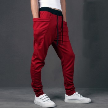 Casual Men Pants Unique Big Pocket Hip Hop Harem Pants Quality Outwear Sweatpants Casual Mens Joggers TOP HERE Mens Trousers