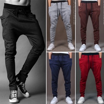 Casual Men Pants Unique Big Pocket Hip Hop Harem Pants Quality Outwear Sweatpants Casual Mens Joggers TOP HERE Mens Trousers