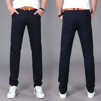 Fashion New High Quality Cotton Men Pants Straight Spring and Summer Long Male Classic Business Casual Trousers Full Length Mid