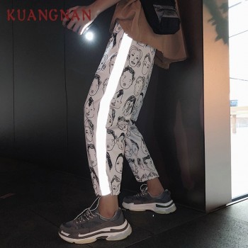 KUANGNAN Reflective Streetwear Pants Men Jogger Ankle-Length Harem Pants Men Clothes 2018 Joggers Trousers Men Pants Casual XXL