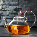 600 - 1200ml Heat-resistant Glass Teapot Flower Tea Kettle Puer Herbal Blooming Teapot Microwavable Stovetop Safe TeaPot Teaware