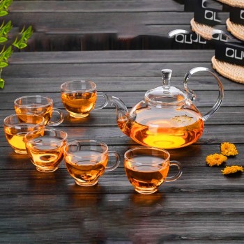 600 - 1200ml Heat-resistant Glass Teapot Flower Tea Kettle Puer Herbal Blooming Teapot Microwavable Stovetop Safe TeaPot Teaware