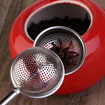 2018 New High Quality Convenient Ball Shaped Stainless Steel Silver Push Style Tea Infuser Strainer Tea Infuser Tool