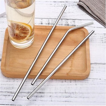 2/4/8Pcs Drinking Straw Reusable Straws with Cleaner Brush Set High Quality Eco Friendly Stainless Steel Metal Straw For Mugs