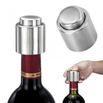 Stainless Steel Wine Bottle Stopper Plug Silver Elegant Vacuum Sealer Wine Stopper Saver Preserver Pump Sealed