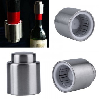 Stainless Steel Wine Bottle Stopper Plug Silver Elegant Vacuum Sealer Wine Stopper Saver Preserver Pump Sealed