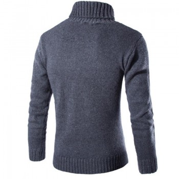 Covrlge 2017 Male Sweater Pullover Slim Warm Solid High Lapel Jacquard Hedging British Mens Clothing Mens Turtleneck MZM030