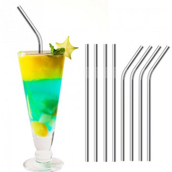 High Quality Reusable Metal Drink Straw Stainless Steel With Brush Straight Tube/bend Tube