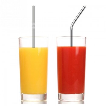 High Quality Reusable Metal Drink Straw Stainless Steel With Brush Straight Tube/bend Tube