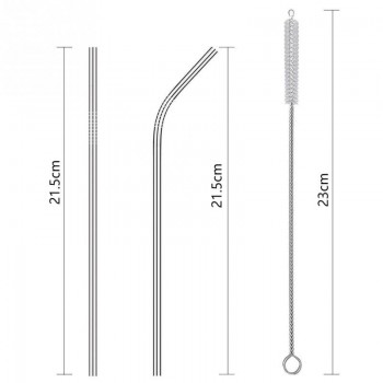 High Quality Reusable Metal Drink Straw Stainless Steel With Brush Straight Tube/bend Tube