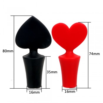 HOOMIN 1PC Wine Bottle Sealer Cap Silicone Poker Shaped Wine Stoppers Leak Free Wine Beer Bottle Cork Stopper Plug Bar Tools