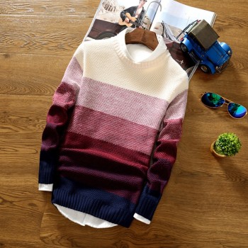 2018 New Spring and Autumn Fashion Casual Sweater O-Neck Slim Fit Knitting Mens Sweaters And Pullovers Men Pullover Men XXL