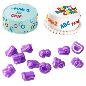 Hot 40 pcs/set DIY A-Z English Letter 0-9 Number Cookie Molds Plastic Figure Fondant Cake Cutter Cookie Baking Decorating