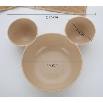 Kid Cartoon Mouse Mickey Bowl Dishes Lunch Box Kid Baby Children Infant Baby Rice Feeding Bowl Plastic Snack Plate Tableware