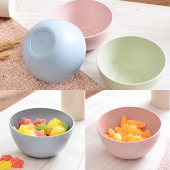 Kitchen Tableware Rice Noodle Salad Bowl Dish Wheat Straw Snacks Dish Tableware Small Breakfast dish