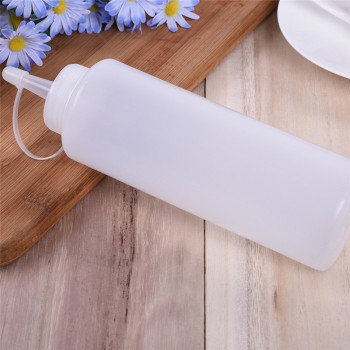 BBQ Ketchup Sauce Dispenser Bottles Olive Oil Dispensing Bottle Mayonnaise Squeeze Jar with Cap Safe Plastic White Kitchen Tools