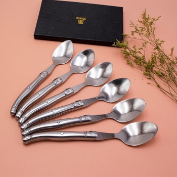 Free shipping France 6pcs High quality laguiole stainless steel dinnerware/cutlery Big Scoop Set tableware