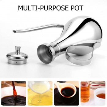 150ml/300ml Oil Pot Stainless Steel Olive Oil Vinegar Pot Dispenser Jar Seasoning Container Kitchen Condiment Storage Tool