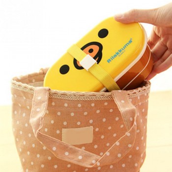 2 Layer 800ml  Cartoon Rilakkuma Lunchbox Bento  Box Food Container With stick  Japanese Style Plastic   box