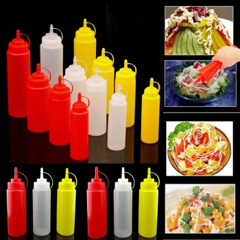 1Pc 340ml 12OZ Squeeze Bottle Condiment Dispenser Ketchup Mustard Sauce Vinegar New