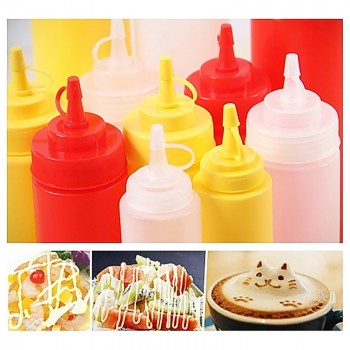 1Pc 340ml 12OZ Squeeze Bottle Condiment Dispenser Ketchup Mustard Sauce Vinegar New