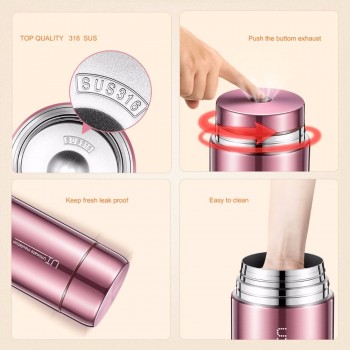 BOAONI 1000ml Food Thermal Jar Vacuum Insulated Soup Thermos Containers 18/8 Stainless Steel Lunch Box with Folding Spoon