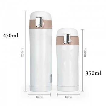 Transhome Thermos Travel Mug 450ml Tea Coffee Mug Water Vacuum Cup Thermos Bottle Stainless Steel Thermocup Sprots Water Bottle