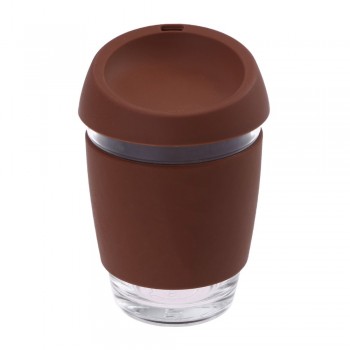 1pc Glass Coffee Mug Travel Coffee Cup with BPA Free Silicone Lid and Sleeve (12oz)