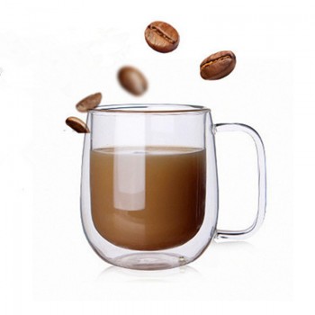 250ml Double Coffee Mugs With the Handle Mugs Drinking Insulation Double Wall Glass Tea Cup Creative Gift Drinkware Milk