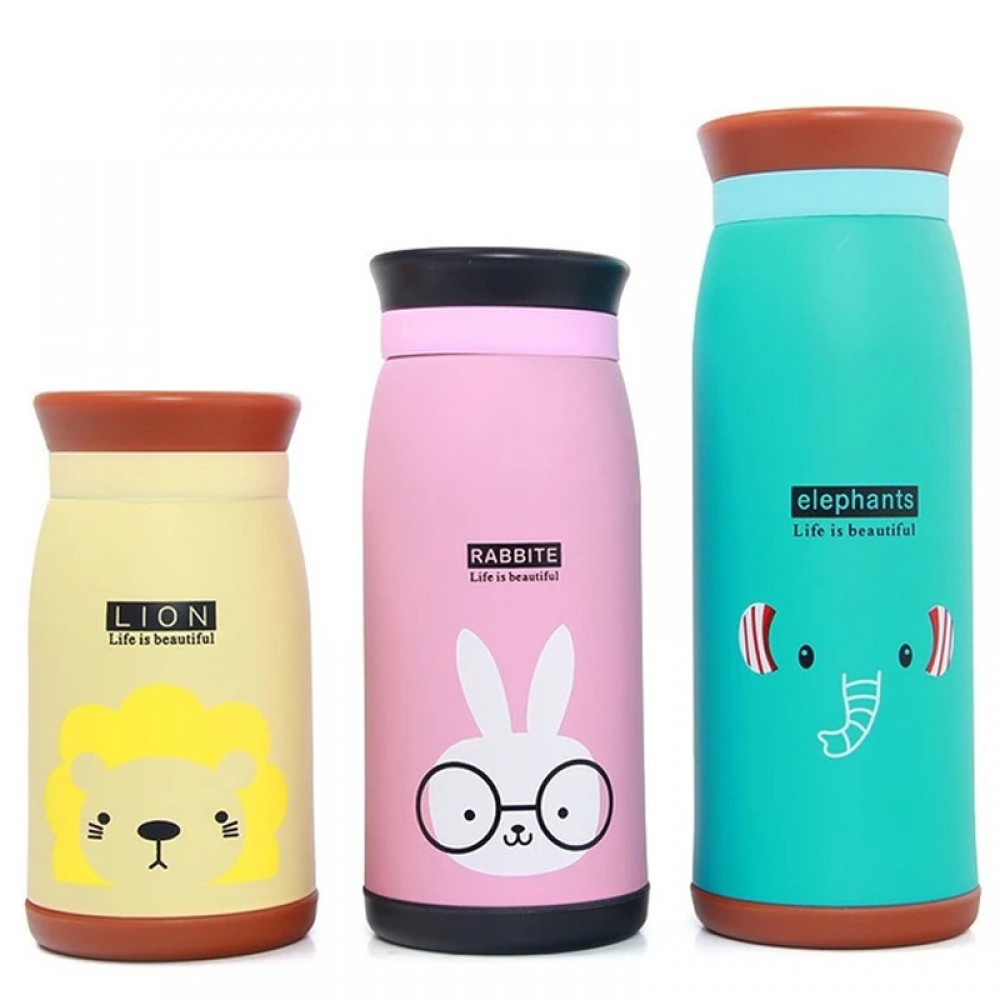 Fashion Cartoon Animals Thermos Bottle Children Student Cute Thermo Mug Stainless Steel Belly Cup Thermos Thermocup