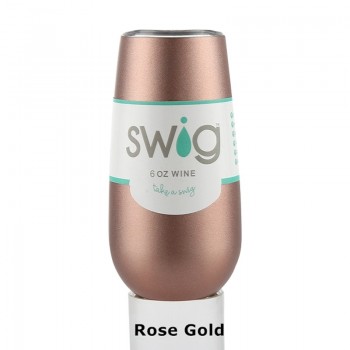 Christmas Gift Swig Cups 9oz/6oz Egg Shaped Cup 304 Stainless Steel Tumber Mug with Lid Wine Beer Cup Vacuum Thermos Rose Gold