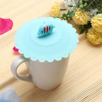 Cute Anti-dust Silicone Glass Cup Cover Coffee Seal Lid Cap Cartoon Panda Elephant Water Drinking Tools Suppliers Drop Shipping