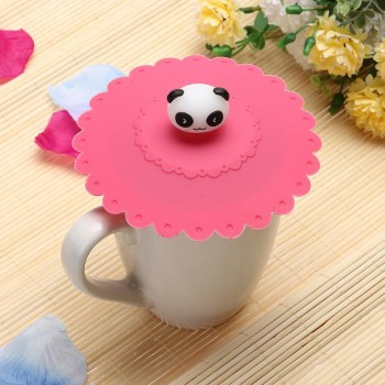 Cute Anti-dust Silicone Glass Cup Cover Coffee Seal Lid Cap Cartoon Panda Elephant Water Drinking Tools Suppliers Drop Shipping