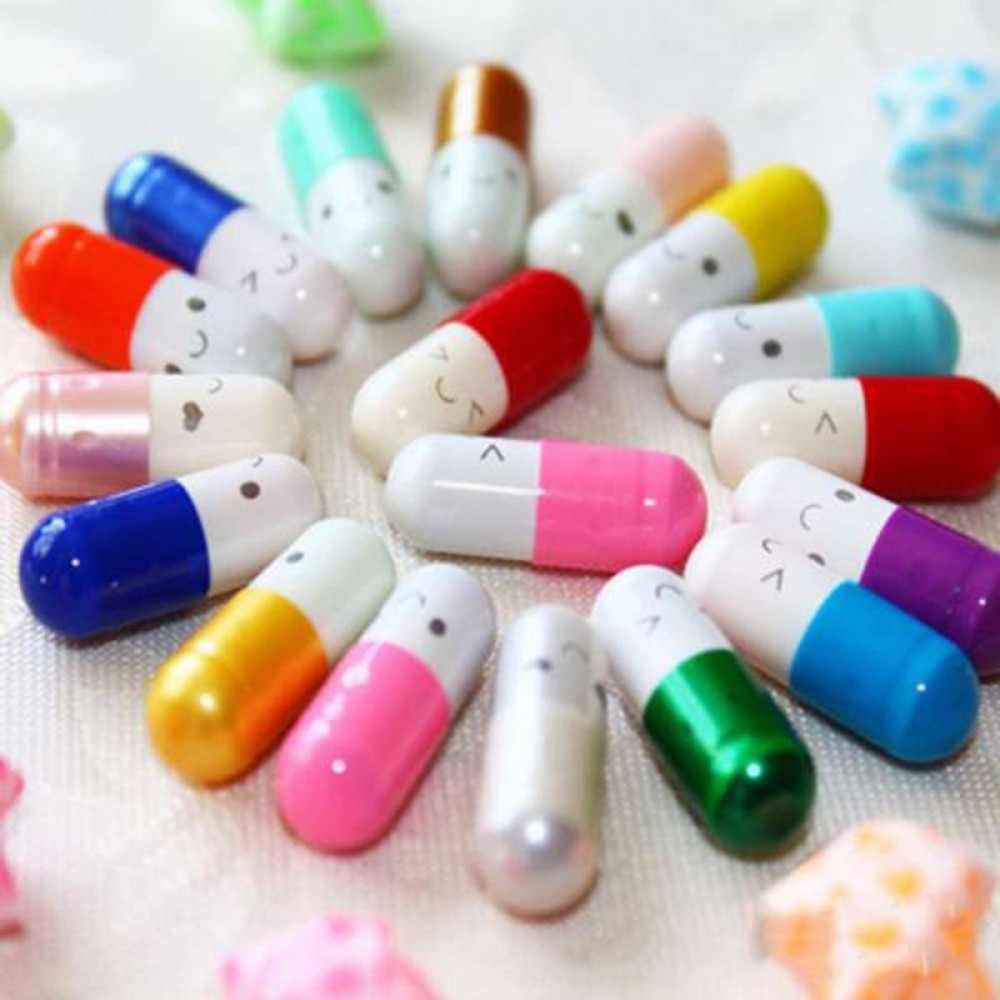 50pcs Message in a Bottle Message Capsule Letter Love Pill Full Clear Wish Bottle Paper Scrip Storage Happy Birthday Messages