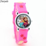 Relojes Mujer Infantil Reloj Snow Queen Princess elsa anna Cartoon Watch 3D Children Kids Quartz Wristwatches Clock