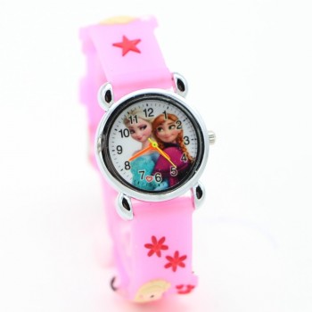 Relojes Mujer Infantil Reloj Snow Queen Princess elsa anna Cartoon Watch 3D Children Kids Quartz Wristwatches Clock