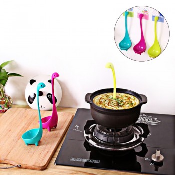 Cute Dinosaur Soup Spoons Cartoon Loch Ness Monster Long Handled Tableware Dinnerware Creative Modeling Ladle Cooking Tools