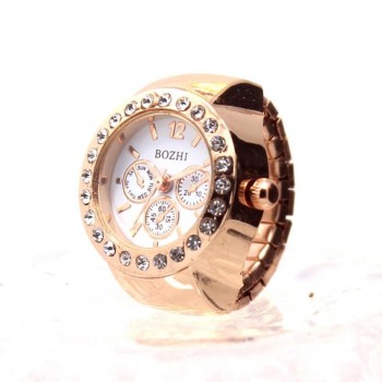 Creative Couple Clock Diamond Dial Watches Lovers Finger Ring Watch Women Men Fashion Elastic Stainless Steel Quartz Watch #LH