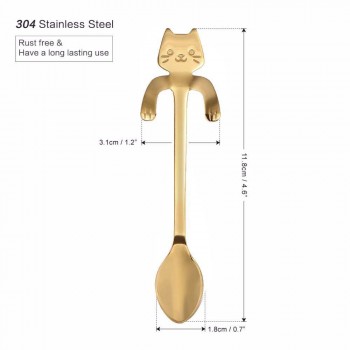 4pcs/set Creative Cartoon Cat Coffee Spoons Stainless Steel Ice Cream Candy Teaspoon Kitchen Tableware Supplies