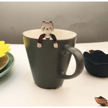 4pcs/set Creative Cartoon Cat Coffee Spoons Stainless Steel Ice Cream Candy Teaspoon Kitchen Tableware Supplies